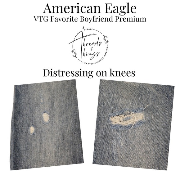 VTG American Eagle Favorite Boyfriend Jeans Women 10 Distress Denim y2k Bootcut - Picture 3 of 12